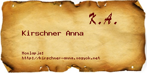 Kirschner Anna névjegykártya